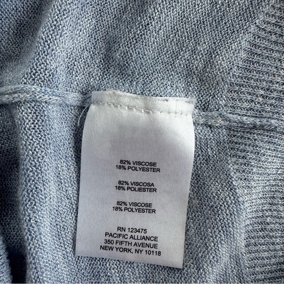 Ellen Tracy Sweater Women’s Medium Blue boxy Pullover Knit t-shirt Short Sleeve - Picture 7 of 7